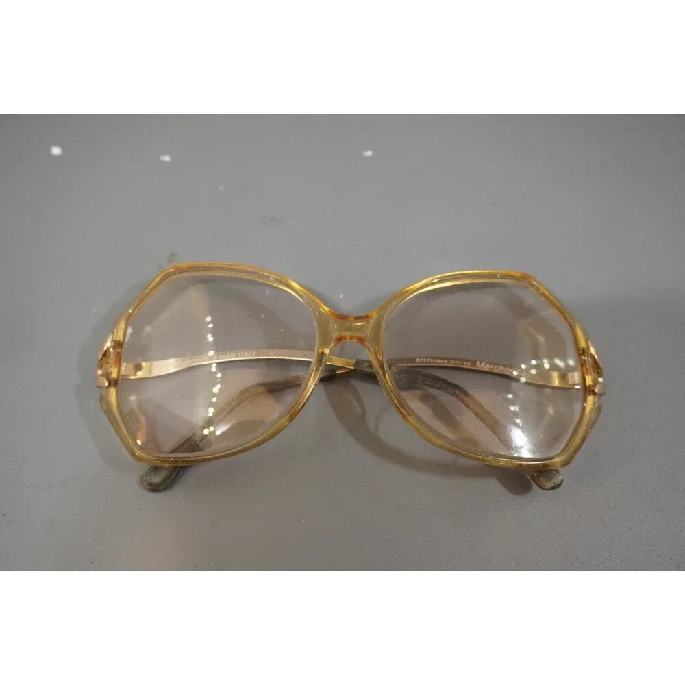 Vintage Marcolin Marchon STEPHANIE 517 P8 Eyeglasses Frame Amber 80s Italy